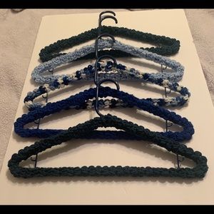 Clothes Hangers Blue Set of 5 (five] New Crochet
